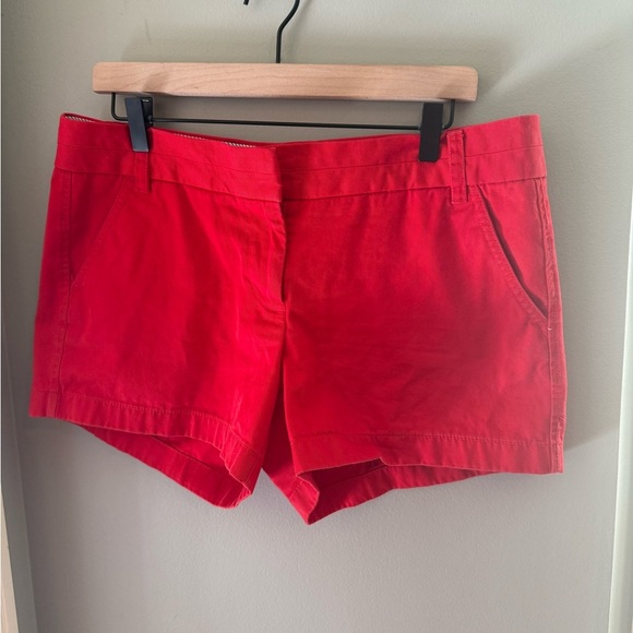 J. Crew Red Bermuda Shorts Tailored Lightweight Cotton - Picture 1 of 6